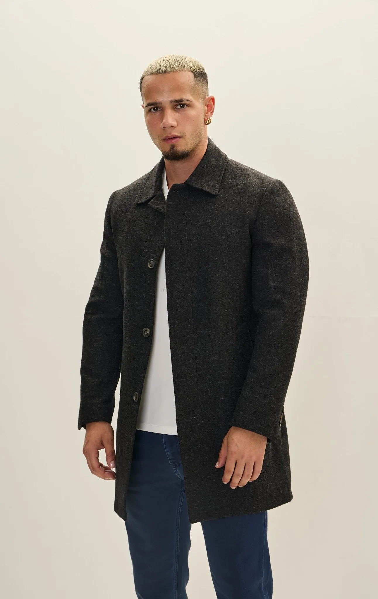 Classic Pea Coat - Dark Anthracite