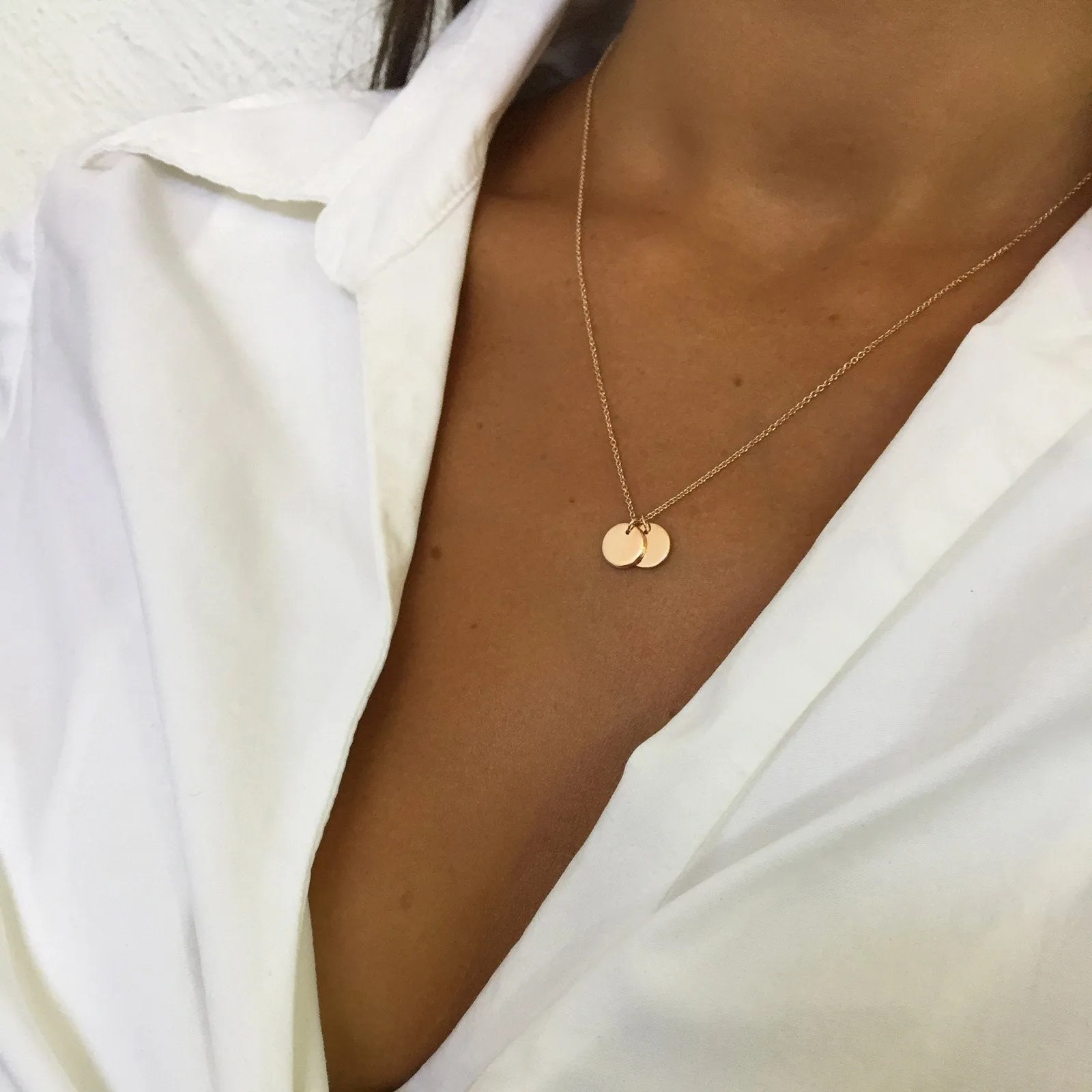 Disc Necklace | Solid Rose Gold