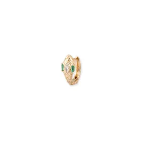 EMERALD EYES MARQUISE DIAMOND HEAD SNAKE MINI HOOP