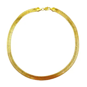 Gold Herringbone Choker Necklace