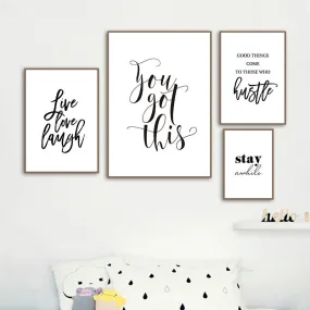 Good Vibes Only Simple Minimalist Quotes Wall Art Black White Fine Art Canvas Prints Inspirational Quotations Posters For Living Room Home Office Decor