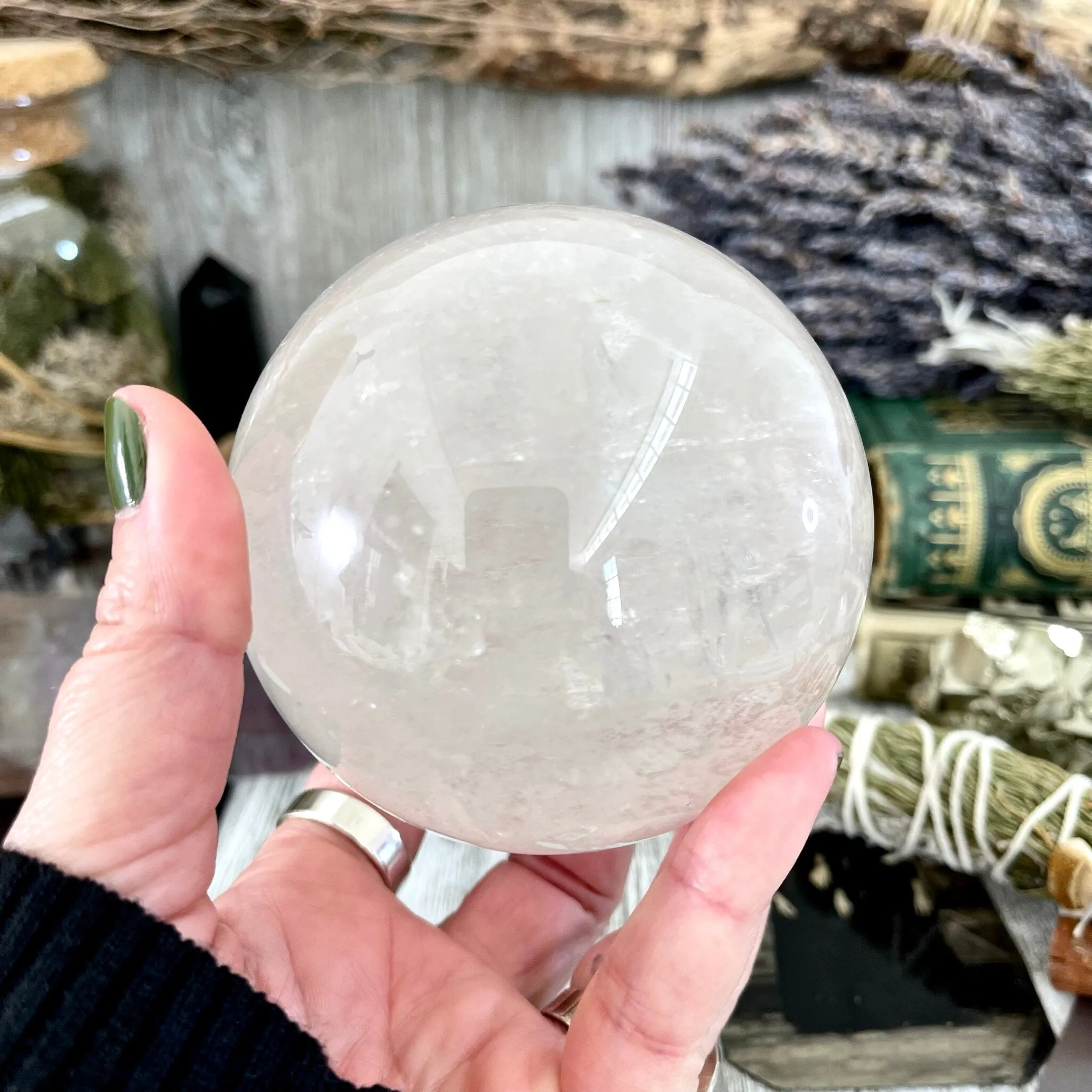 Large Clear Quartz Crystal Ball/ FoxlarkCrystals