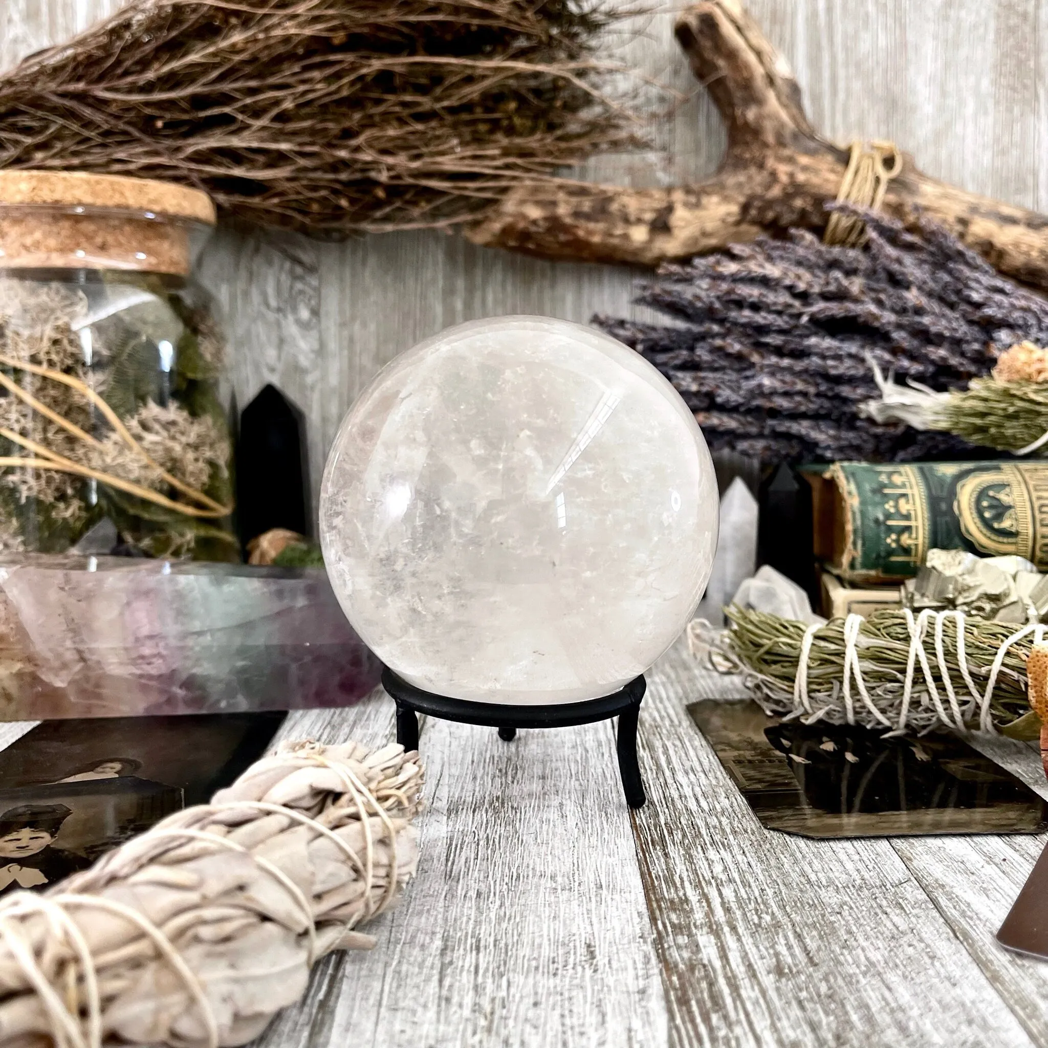 Large Clear Quartz Crystal Ball/ FoxlarkCrystals