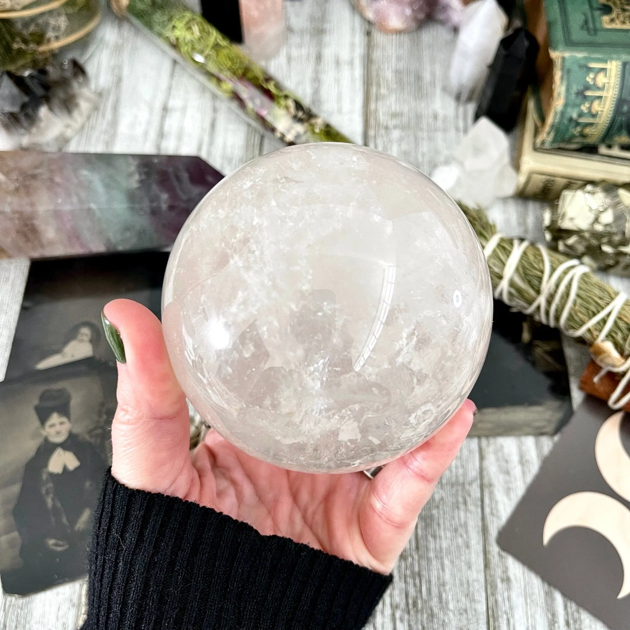 Large Clear Quartz Crystal Ball/ FoxlarkCrystals