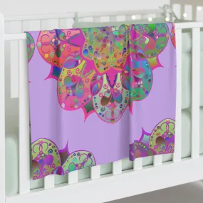 Lavender Mandala Baby Swaddle - Soft Jersey Polyester