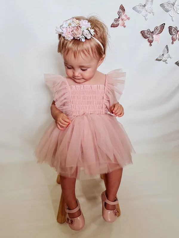 Lotus Dusty Pink Ruffle Romper