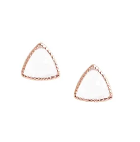 MINI FREEDOM STUD EARRINGS - WHITE TOPAZ  & ROSE GOLD