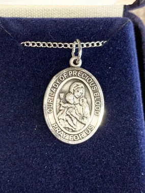 Our Lady Of The Precious Blood Silver Pendant And Chain