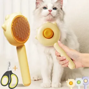 Pet's self cleaning brush